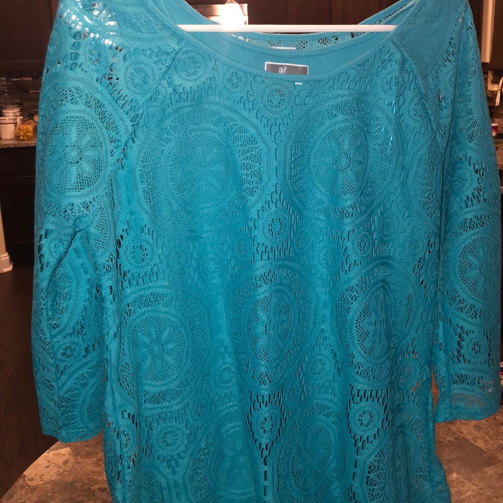 Blue lace top